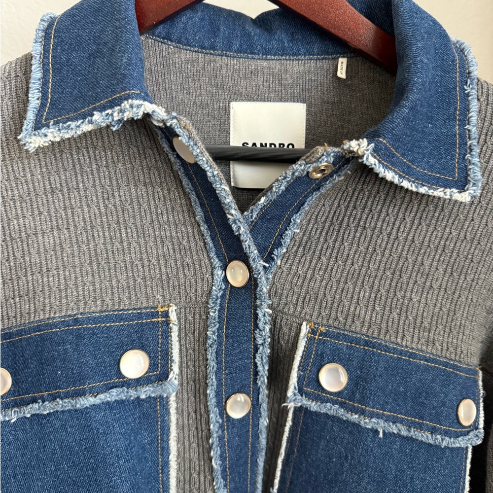 Sandro Denim and knitwear coatigan - Picture 3 of 5